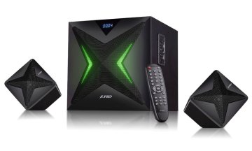 Fenda Zvočniki F&amp;D F550X/ 2.1/ 56 W/ črna/ BT4.0/ NFC/ FM radio/ predvajanje USB/SD/ daljinski upravljalnik