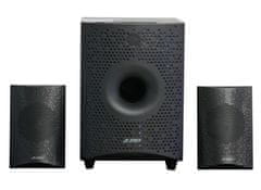 Fenda Zvočniki F&amp;D F210X/ 2.1/ 15 W/ črna/ BT4.0/ FM radio/ predvajanje USB/ daljinski upravljalnik