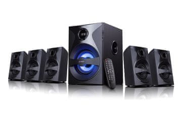 Fenda Zvočniki F&amp;D F3800X/ 5.1/ 80W/ črna/ FM radio/ USB/SD predvajanje/ daljinski upravljalnik