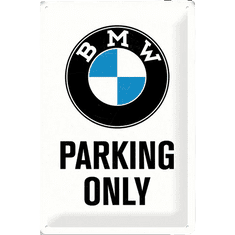 NOSTALGIC-ART Okrasna tabla BMW logo parking only
