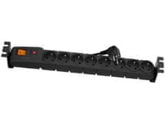 XtendLan ACAR 19'' distribucijska plošča 8x230V, CSN, kabel 5m, prenapetostna zaščita, vključno z nosilci za montažo v stojalo