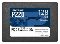Patriot P220 128 GB SSD / notranji / 2,5" / SATA 6 Gb/s /