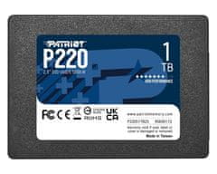 Patriot P220 1TB SSD / Notranji / 2,5" / SATA 6Gb/s /