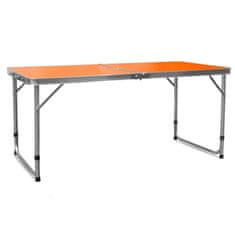 Aga Zložljiva kamping miza 120x60x54/60/70 cm Oranžna
