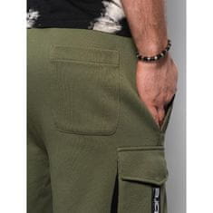 OMBRE Moške kratke hlače V4 OM-SRSK-0106 olivna MDN122588 XL