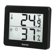 Hama TH-130, termometer/vlažnostni merilnik, črn