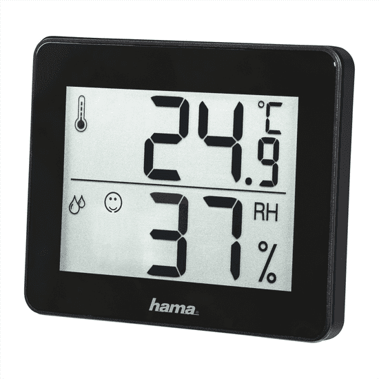 Hama TH-130, termometer/vlažnostni merilnik, črn