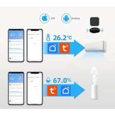 Tuya USB WiFi termometer / higrometer TUYA Google Home, Siri z LCD zaslonom