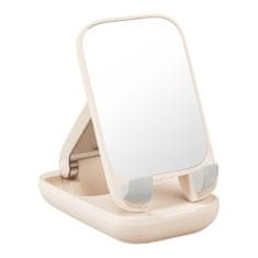 shumee 2v1 nastavljivo stojalo stojalo za telefon z ogledalom Seashell Series bež