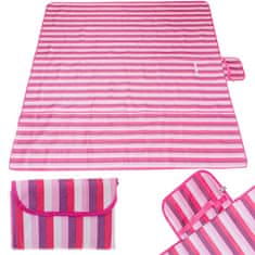 Ikonka Aga Plažna piknik odeja 200x200cm Roza