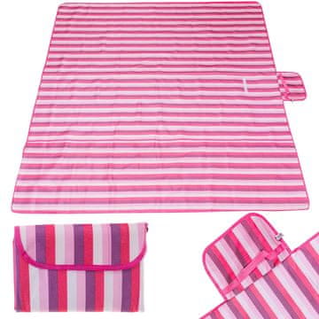 Ikonka Aga Plažna piknik odeja 200x200cm Roza