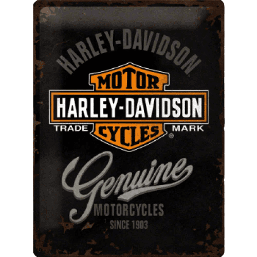 NOSTALGIC-ART Okrasna tabla Harley Davidson genuine motorcycles