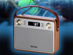 Manta RDI915X CAPRI radijski sprejemnik, FM Radio, Bluetooth 5.0, baterija, USB / microSD / AUX, ročaj, RETRO