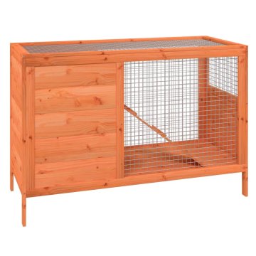 Vidaxl Zajčnik rjav 103x44x69,5 cm trdna borovina