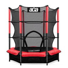 Aga Otroška trampolina 140 cm Rdeča + zaščitna mreža