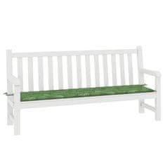 Vidaxl Blazina za vrtno klop vzorec listov 200x50x4 cm tkanina