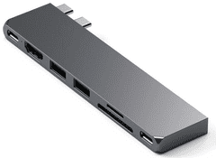 Satechi Pro Slim priklopna postaja, 1xUSB4,1xHDMI,2xUSB-A,SD/MicroSD, siva (ST-HUCPHSM)