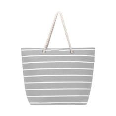 Velika plažna torba - Stripes, siva