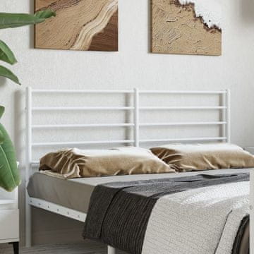 Vidaxl vidaXL Kovinsko vzglavje postelje belo 135 cm