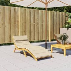 Vidaxl Blazina za ležalnik bež 180x60x4 cm oxford tkanina