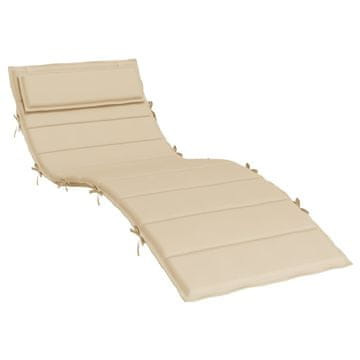 Vidaxl Blazina za ležalnik bež 180x60x4 cm oxford tkanina