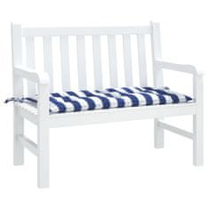 Vidaxl Blazina za vrtno klop modre in bele črte 110x50x7 cm blago