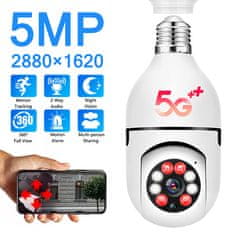 Cool Mango WiFi varnostna brezžična kamera v obliki žarnice, zunanja ali notranja, infrardeči nočni način, vgrajen mikrofon in zvočnik, IP, Full HD, 1080p, 360° vrtljiva – Bulby