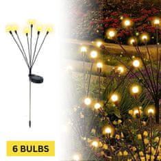 Cool Mango Solarna vrtna LED svetilka, vodoodporne lučke, ki posnemajo kresničke, osvetlitev vrta (6 žarnic) - Firefly