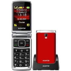 Aligator Mobilni telefon za starejše Aligator V710 Senior rdeče-srebrni+st.nab .