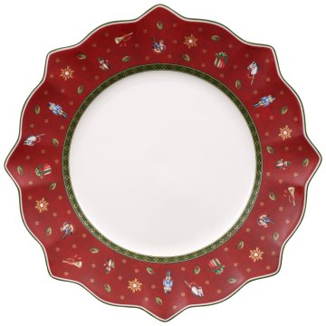 Villeroy & Boch Božični plitvi krožnik TOY'S DELIGHT, rdeč