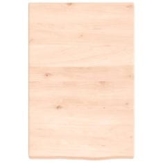 Vidaxl Stenska polica 40x60x(2-4) cm neobdelana trdna hrastovina