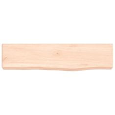 Vidaxl Stenska polica 40x10x4 cm neobdelana trdna hrastovina