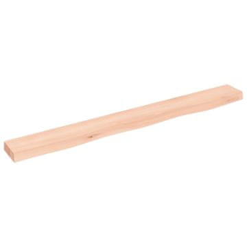 Vidaxl Stenska polica 100x10x4 cm neobdelana trdna hrastovina