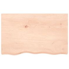 Vidaxl Stenska polica 80x50x2 cm neobdelana trdna hrastovina