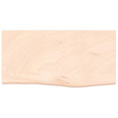 Vidaxl Stenska polica 60x30x2 cm neobdelana trdna hrastovina