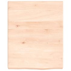 Vidaxl Stenska polica 40x50x4 cm neobdelana trdna hrastovina