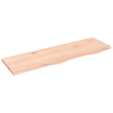 Vidaxl Stenska polica 100x30x2 cm neobdelana trdna hrastovina