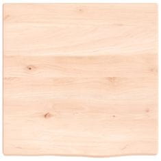 Vidaxl Stenska polica 40x40x2 cm neobdelana trdna hrastovina