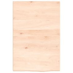 Vidaxl Stenska polica 40x60x2 cm neobdelana trdna hrastovina