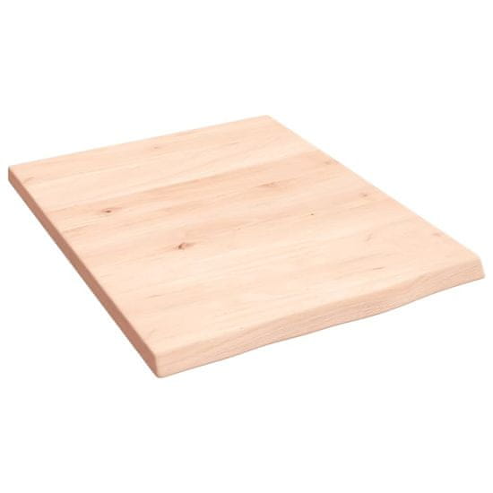 Vidaxl Stenska polica 40x50x2 cm neobdelana trdna hrastovina
