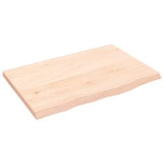 Vidaxl Stenska polica 60x40x2 cm neobdelana trdna hrastovina