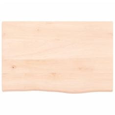 Vidaxl Stenska polica 60x40x2 cm neobdelana trdna hrastovina