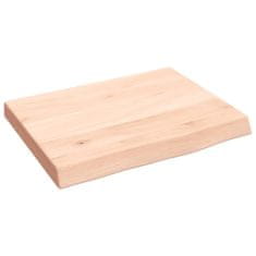Vidaxl Stenska polica 40x30x4 cm neobdelana trdna hrastovina