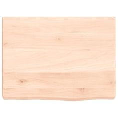 Vidaxl Stenska polica 40x30x4 cm neobdelana trdna hrastovina