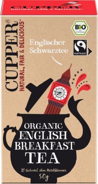 CUPPER bio črni čaj »English Breakfast«, 4 x 50 g