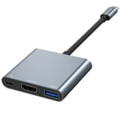 Tech-protect V1 HUB adapter USB / USB-C / HDMI, siva