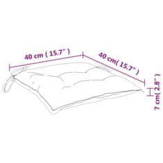 Vidaxl Blazina za stol 6 kosov črn karo vzorec 40x40x7 cm blago