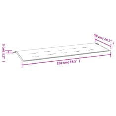 Vidaxl Blazina za vrtno klop svetlo zelena 150x50x3 cm oxford tkanina