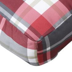 Vidaxl Blazina za kavč iz palet rdeča karo 80x40x12 cm