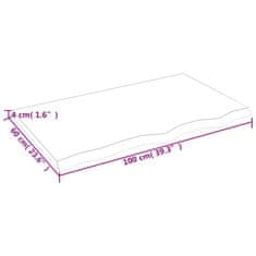 Vidaxl Kopalniški pult svetlo rjav 100x60x4 cm obdelan trden les